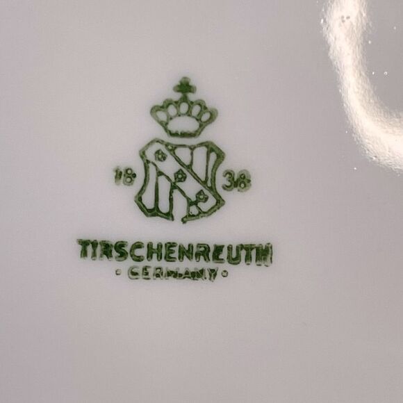 Vintage Tirschenreuth 1838 Germany Gold Trim Hand Painted Porcelain Dish & Plate - Picture 6 of 13